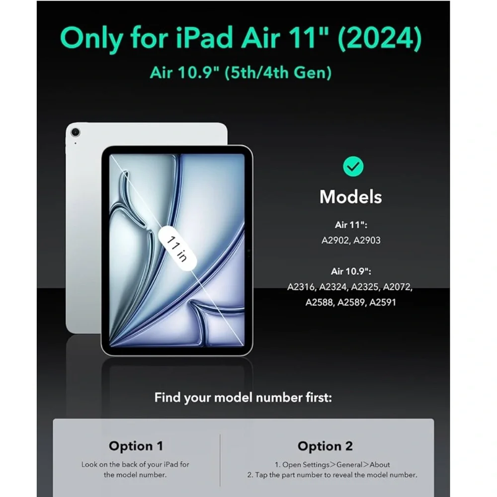 BlackESR for iPad Air 11 Inch ONLY Case M2(2024),